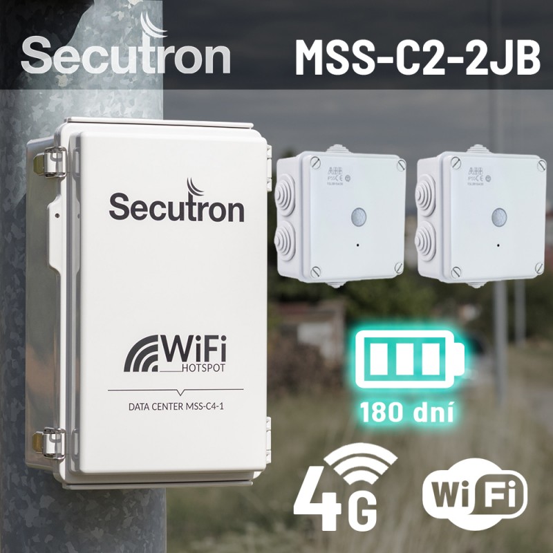 Bezdrátový 4G bateriový kamerový systém Secutron MSS-C2-2JB s dlouhou výdrží