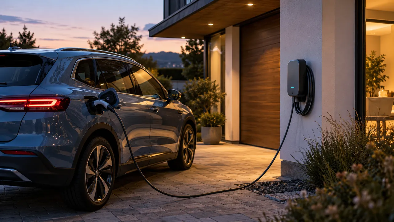 Ilustrační fotografie: nabíjení elektromobilu doma